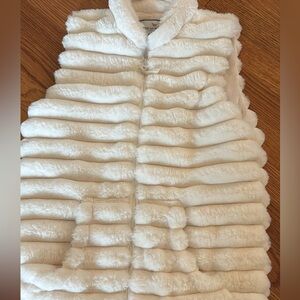 White Faux Fur Kids Vest